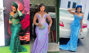 Matured lace gown styles for Ladies