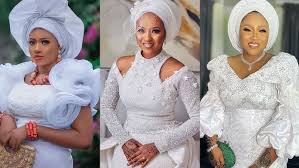 stylish all white lace African dress designs for beautiful ladies