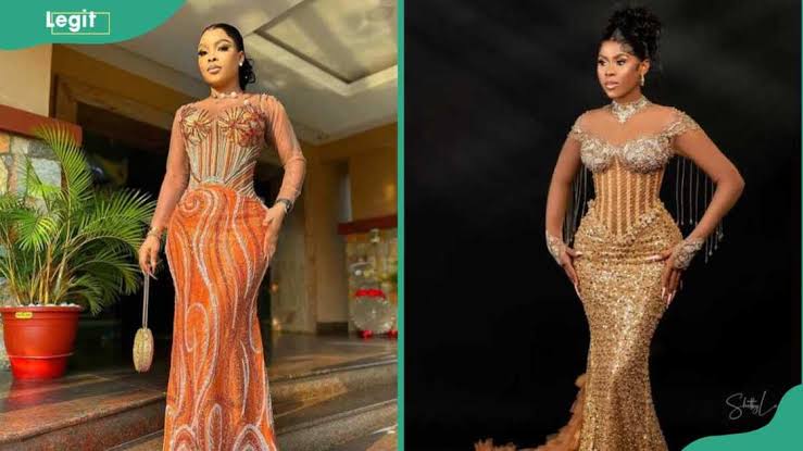 Long and short Sequence Gown Styles in Nigeria Now
