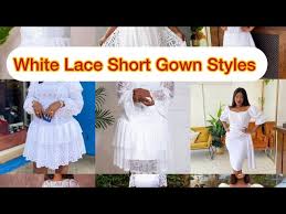 Latest 40 Short White Lace Gown Styles For special events.