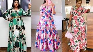 Latest flowered chiffon Gown styles to style